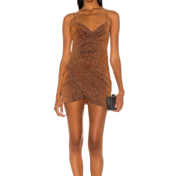 superdown Dresses & Skirts - Superdown Shimmering Orange Dress